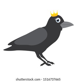 Cute crow, bird, vector illustration