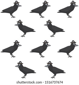 Cute crow, bird, vector illustration