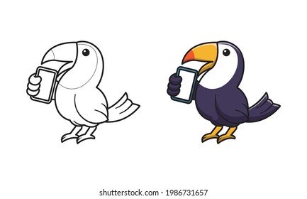 Cute crow cartoon coloring pages for kids