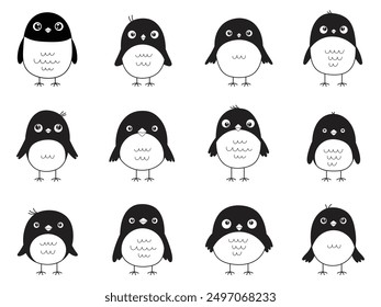 Cute crow clipart design illustration