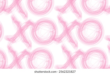 Cute, crowded texture with repeating pink "XOXO" lettering. Ideal for greeting cards and scrapbooking