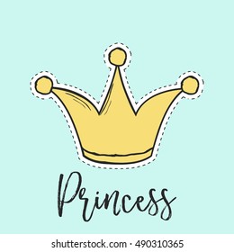 cute crown background, illustration in vector format