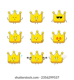 Cute crown character vector illustration