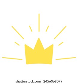 Cute crown and glitter illustration for ranking material, etc.