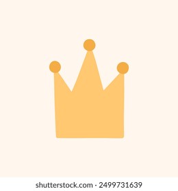 Cute crown isolated on a white background. Vector hand-drawn illustration in flat style. Perfect for decorations, logo, various designs.