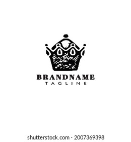 cute crown logo design template icon modern vector illustration