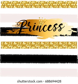 Cute crown and princess saying.