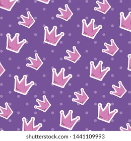 cute crown queen pattern background