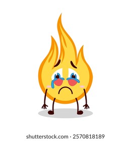 cute cry expression of fire cartoon character
