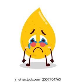 cute cry expression of gold drop cartoon character