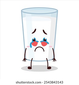 cute cry expression of milk character