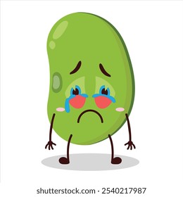 cute cry expression of mung bean  character