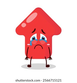cute cry expression of red arrow cartoon character
