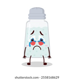 cute cry expression of salt cartoon character
