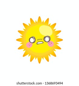 Cute cry sun vector