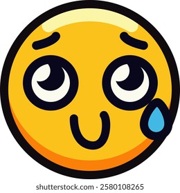 Cute crying emoji with big eyes and a single tear drop.