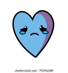 cute crying heart kawaii cartoon