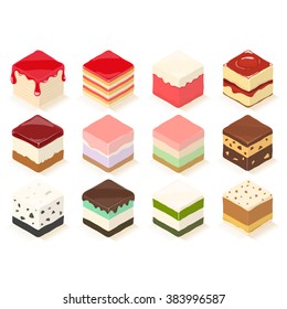 Cute cube cakes and jelly