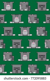 Cute cube cats pattern