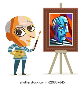 cute cubism painter cubist painting