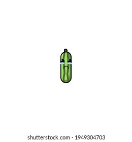 Cute Cucumber Cartoon Character Vector Illustration Design. Outline, Cute, Funny Style. Recomended For Children Book, Cover Book, And Other.