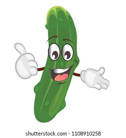 cute cucumber character. cartoon vector illustration