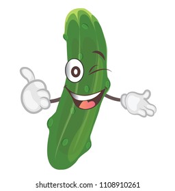 cute cucumber character. cartoon vector illustration