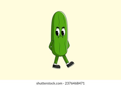 Cute Cucumber Character Design Illustration