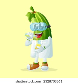 Cute cucumber character as scientists. Perfect for kids, merchandise and sticker, banner promotion or blog
