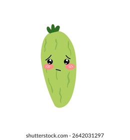 cute cucumber emoticon face expression  design