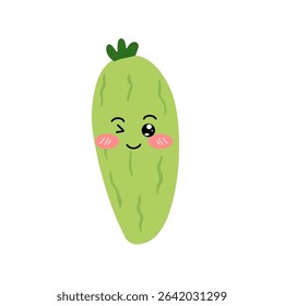 cute cucumber emoticon face expression  design