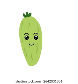 cute cucumber emoticon face expression  design