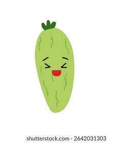 cute cucumber emoticon face expression  design