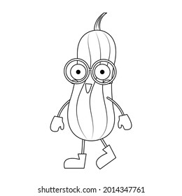 Dibujo de vector pepino lindo aislado en fondo blanco. Portada de dibujos animados de verduras.