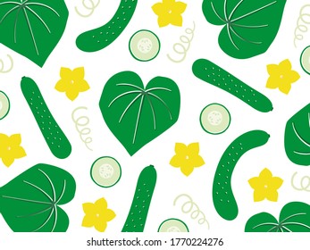 cute cucumbers' pattern / hand drawn style