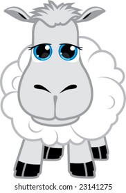 Cute cuddly cartoon baby sheep