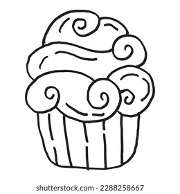 cute cup cake flat design