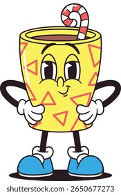 Cute cup character with candy