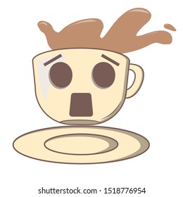 Cute Cup Characters Containing Tea or Coffee
