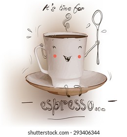 cute cup of coffee espresso
