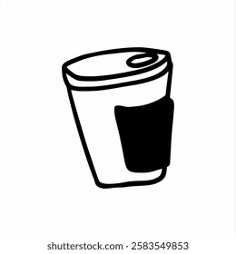 Cute Cup Coffee Hand Drawing Illustration