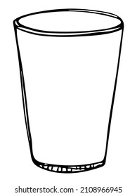 Cute cup doodle. Glass illustration isolated on a white background. Simple drink clip art. 