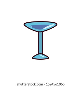 cute cup of glass flat vector illustration design