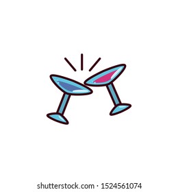 cute cup of glass flat vector illustration design