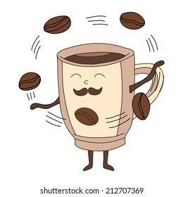 Cute cup juggler made in vector