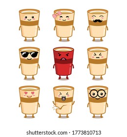 cute cup mascot vector design vector template illustrator, drink vector illustrator