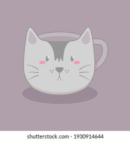 Cute cup shaped animal vector illustration