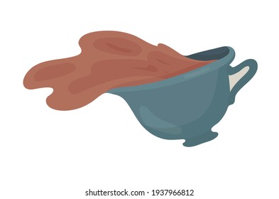 Cute cup for stickers, logo. Outline vector illustration on a white background.
