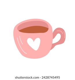 Taza de té o café. Ilustración vectorial plana.
