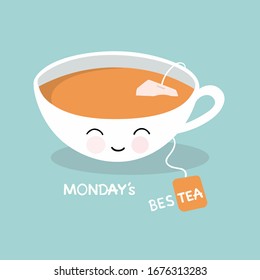 A cute cup of tea. Vector illustration